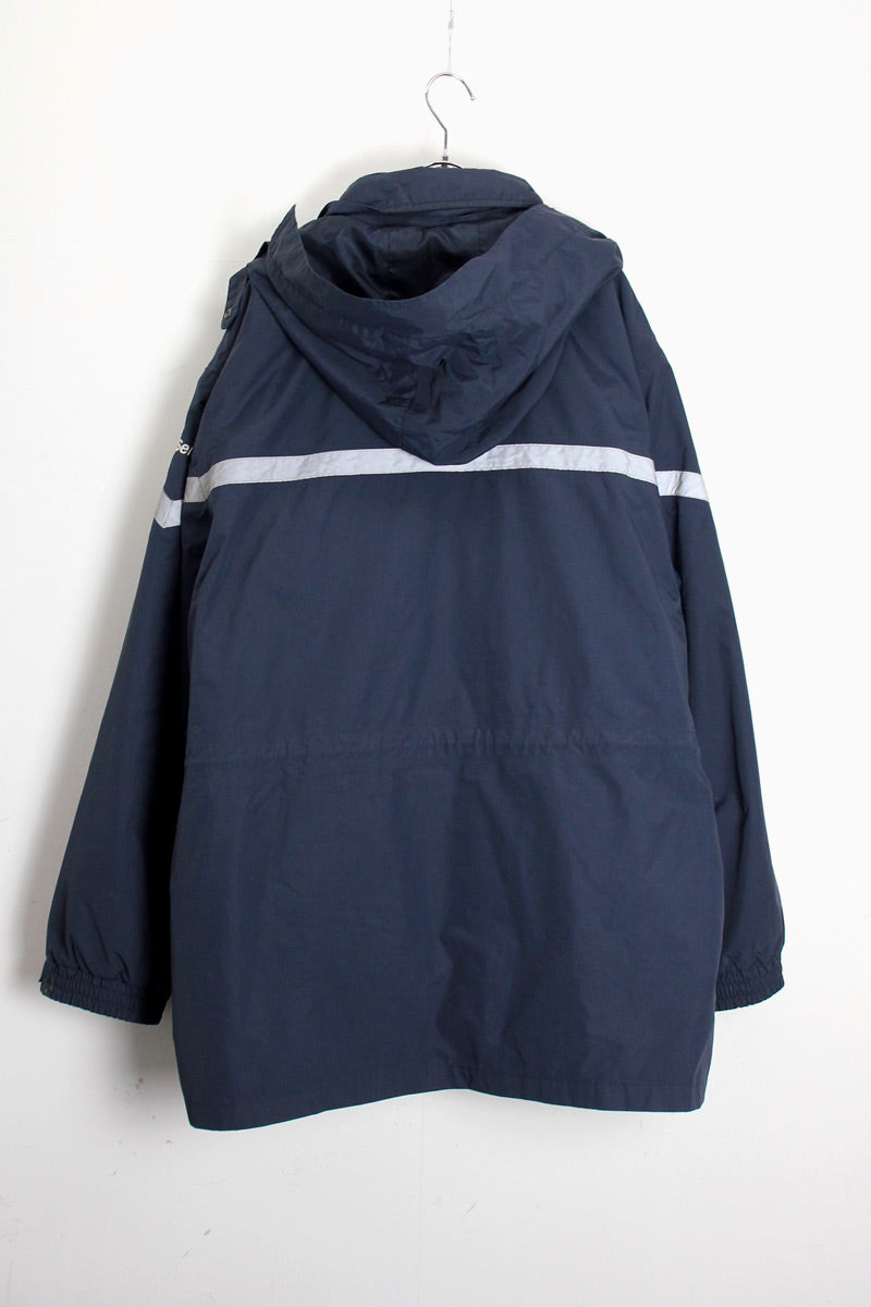 90'S SHELL NYLON FLEECE JACKET W/LINER / NAVY [SIZE: XL USED]