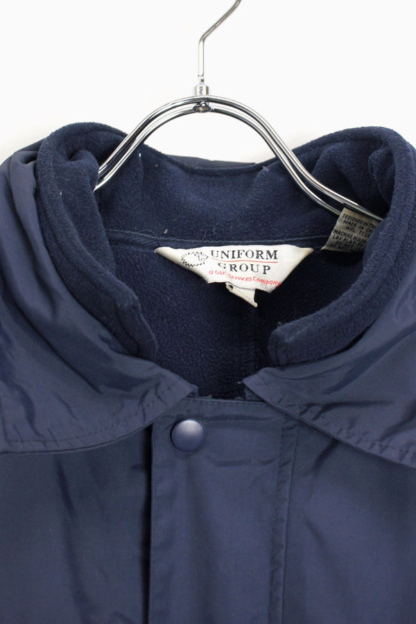 90'S SHELL NYLON FLEECE JACKET W/LINER / NAVY [SIZE: XL USED]