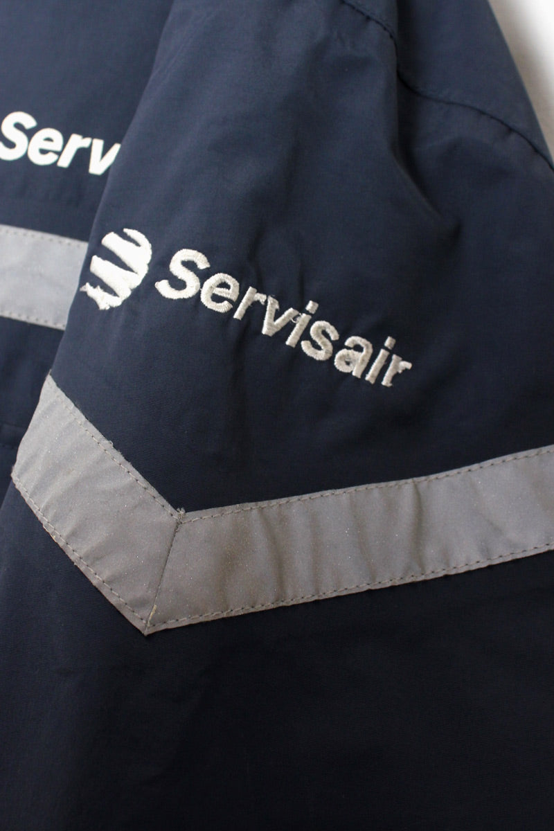 90'S SHELL NYLON FLEECE JACKET W/LINER / NAVY [SIZE: XL USED]