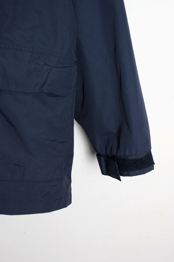 90'S SHELL NYLON FLEECE JACKET W/LINER / NAVY [SIZE: XL USED]