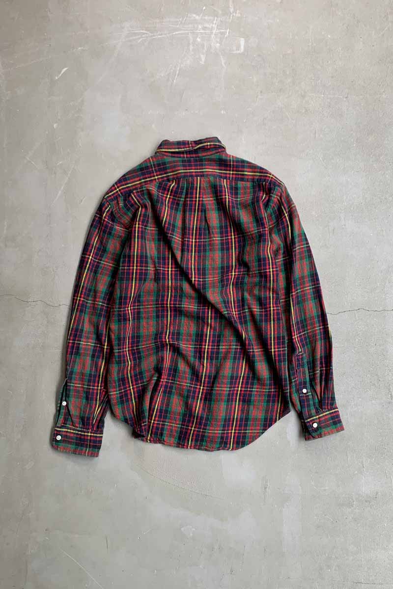 90'S L/S B.D COTTON CHECK CLASSIC FIT SHIRT / MULTI [SIZE: M USED]