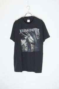 S/S MEGADETH T-SHIRT / BLACK/SILVER [SIZE: M相当 USED]