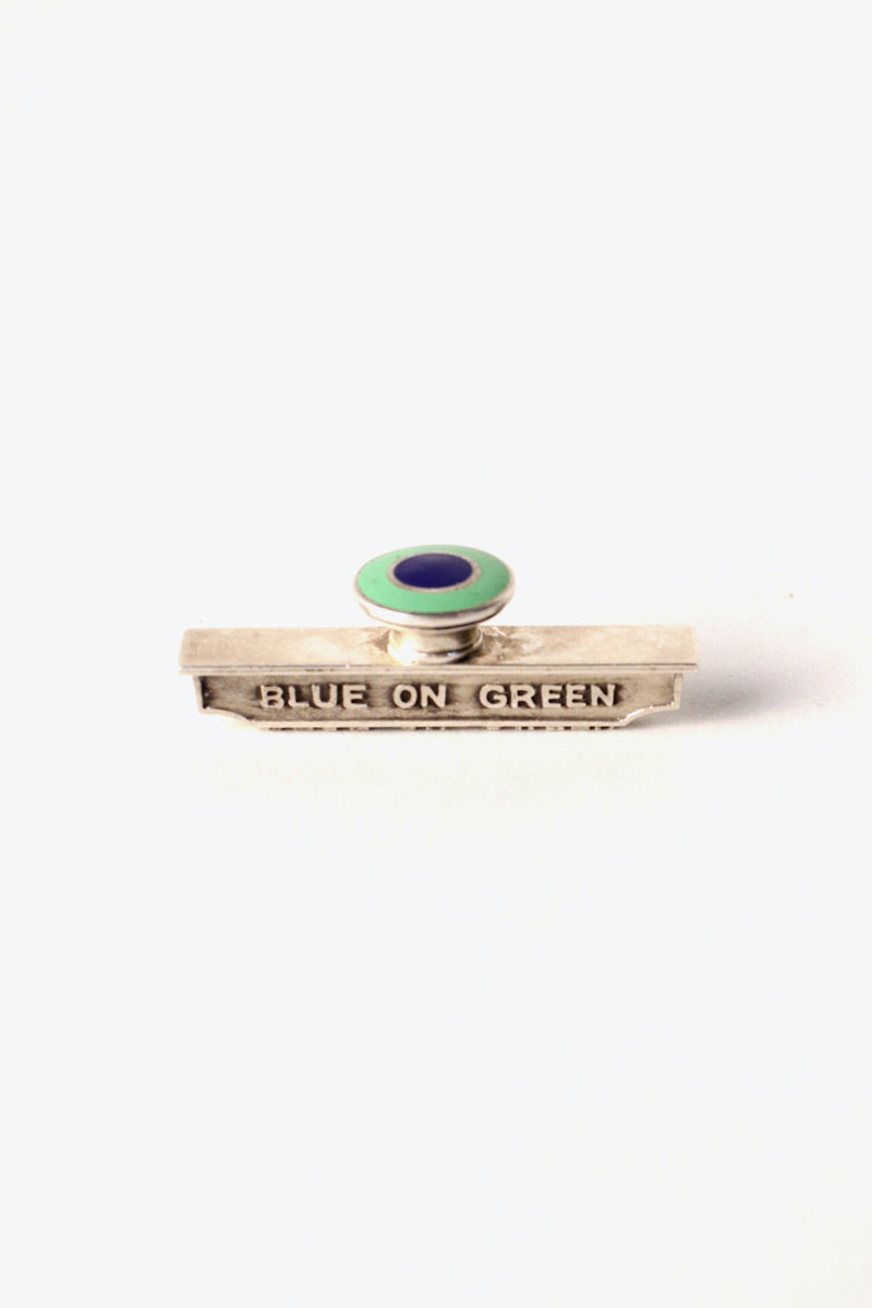 SILVER "BLUE ON GREEN" STAMP [SIZE: ONE SIZE USED]