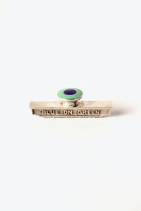 SILVER "BLUE ON GREEN" STAMP [SIZE: ONE SIZE USED]