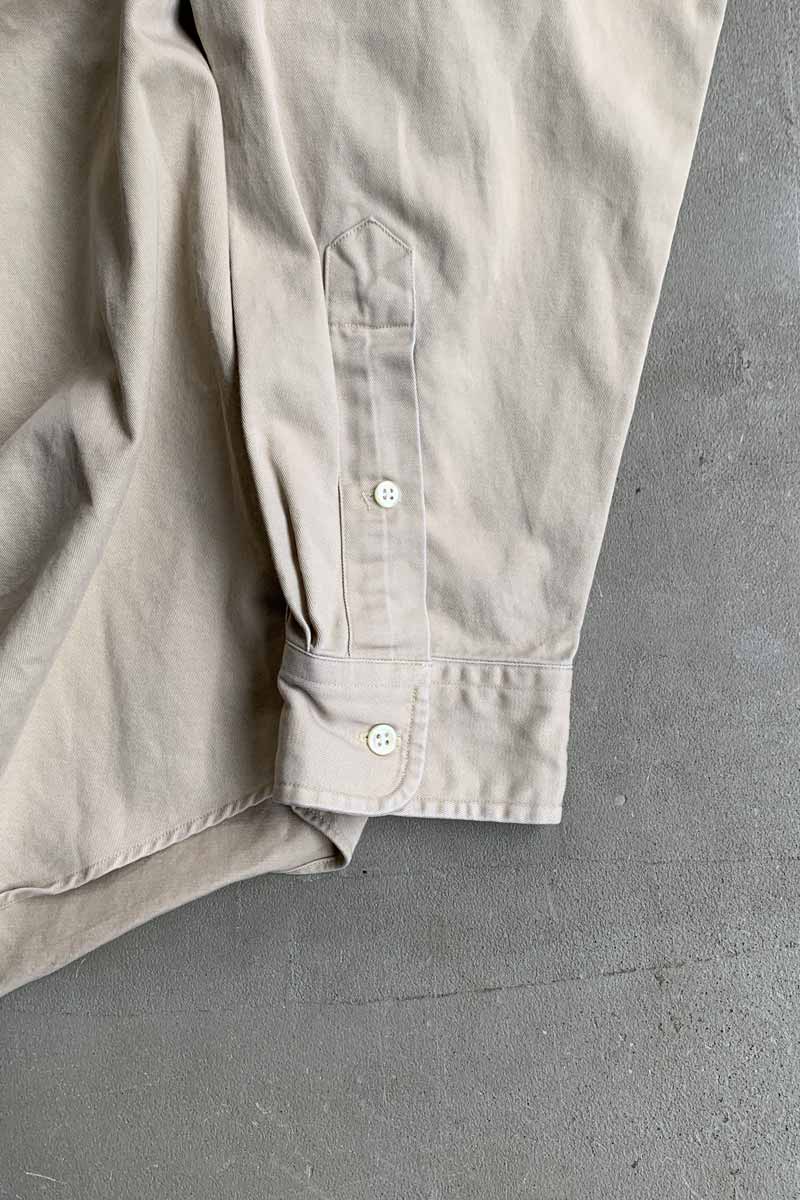90'S L/S B.D COTTON BLAKE SHIRT / BEIGE [SIZE: L USED]