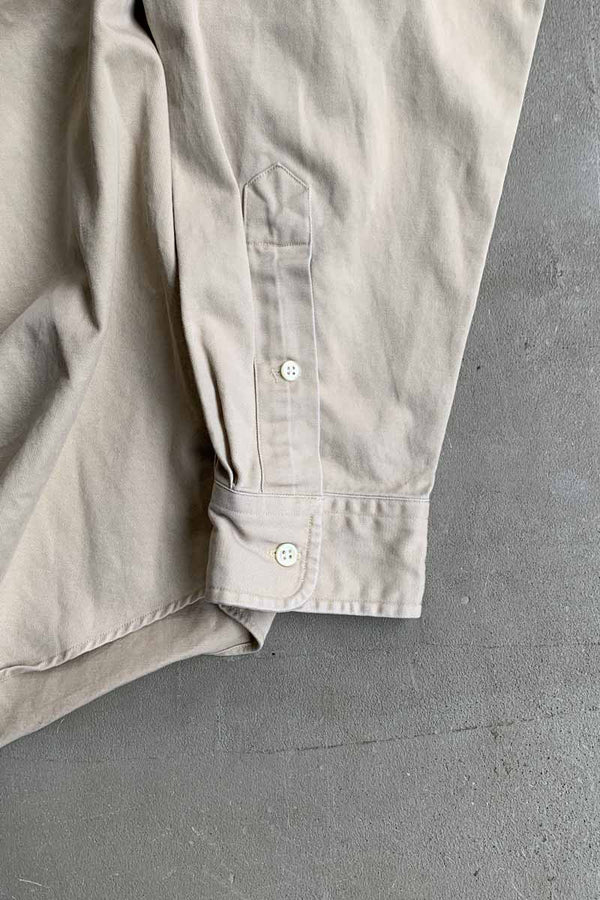 90'S L/S B.D COTTON BLAKE SHIRT / BEIGE [SIZE: L USED]