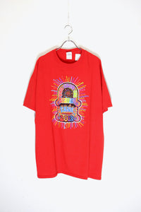 2013 S/S THE FEST FOR BEATLES PRINT T-SHIRT / RED [SIZE: XL USED]