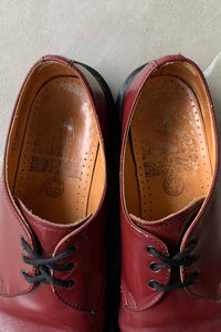 MADE IN ENGLAND 80'S 3HOLE LEATHER SHOES / BURGUNDY [SIZE: UK9 (27.5cm相当) USED]
