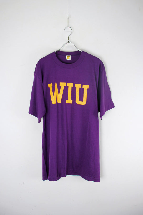 MADE IN USA 90'S WIU COLLEGE TEE SHIRT / PURPLE [SIZE: XL USED]