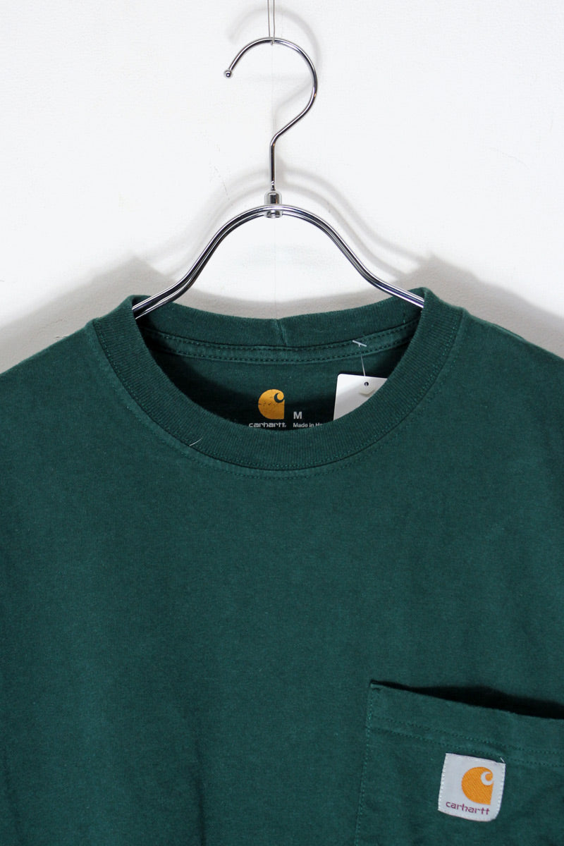 L/S ONE POINT POCKET T-SHIRT / MOSS GREEN [SIZE: M USED]
