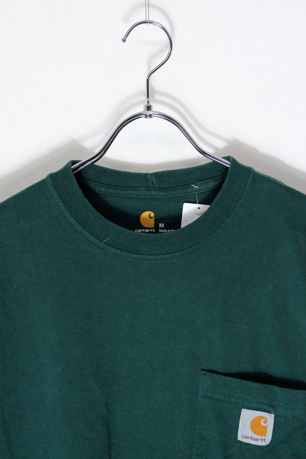 L/S ONE POINT POCKET T-SHIRT / MOSS GREEN [SIZE: M USED]