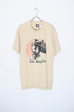 画像をギャラリービューアに読み込む, MADE IN USA 91&#39;S S/S LOS ANGELES FACE PRINT T-SHIRT / SAND BEIGE [SIZE: L USED]
