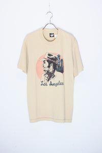 MADE IN USA 91'S S/S LOS ANGELES FACE PRINT T-SHIRT / SAND BEIGE [SIZE: L USED]