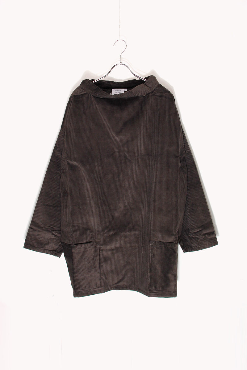 CORDUROY SMOCK ROUND NECK / DARK BROWN [NEW]
