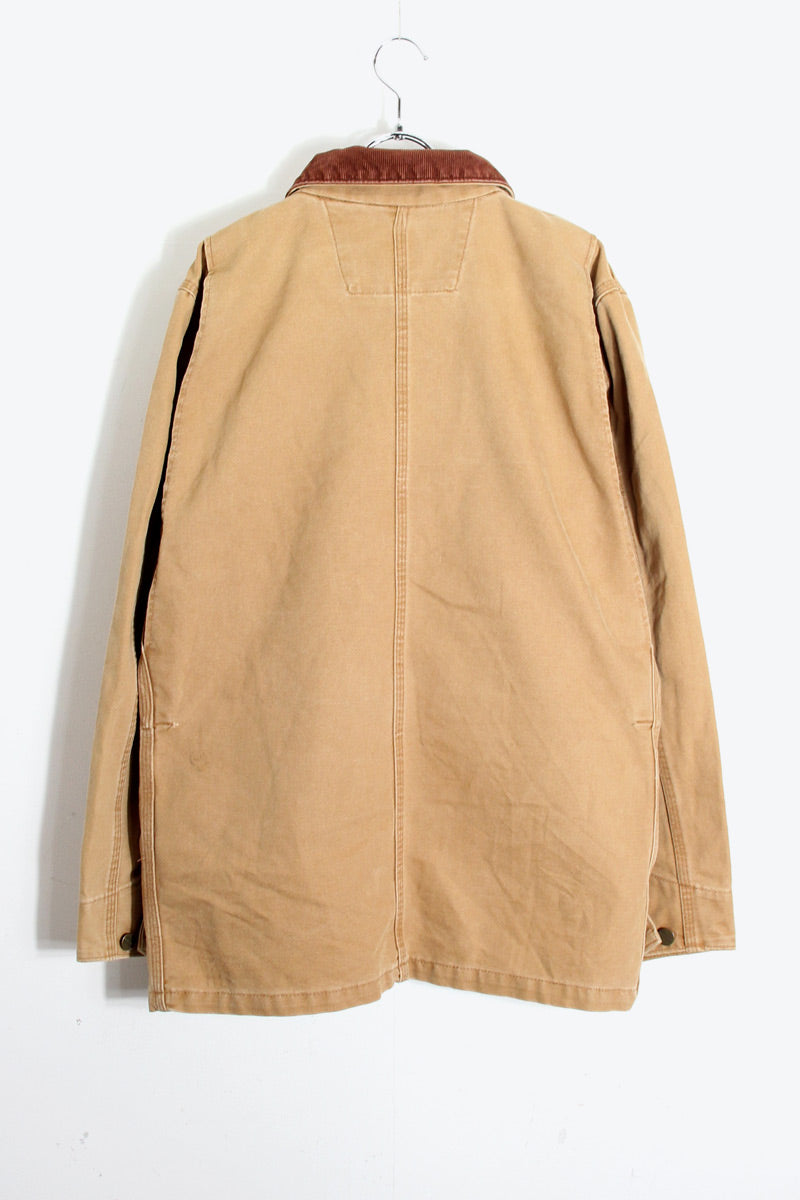 90'S N LOGO DUCK MICHIGAN CHORE COAT / BEIGE [SIZE: S USED]