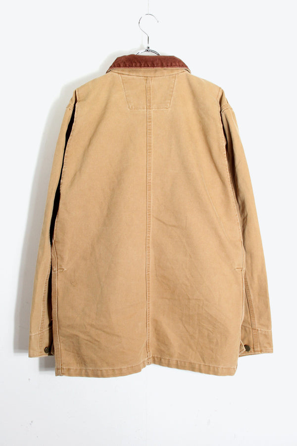 90'S N LOGO DUCK MICHIGAN CHORE COAT / BEIGE [SIZE: S USED]