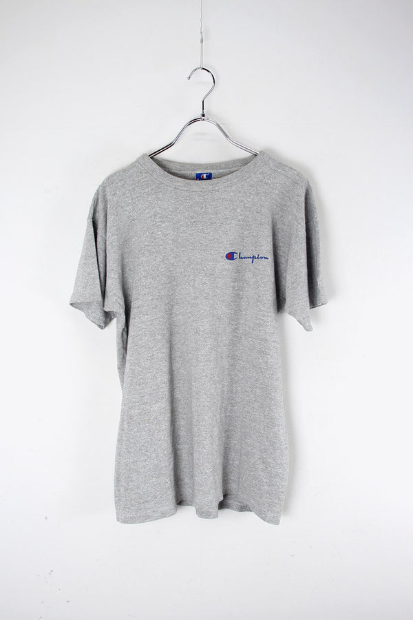 MADE IN USA 90'S EMBROIDERED TEE SHIRT / HEATHER GRAY [SIZE: L USED]