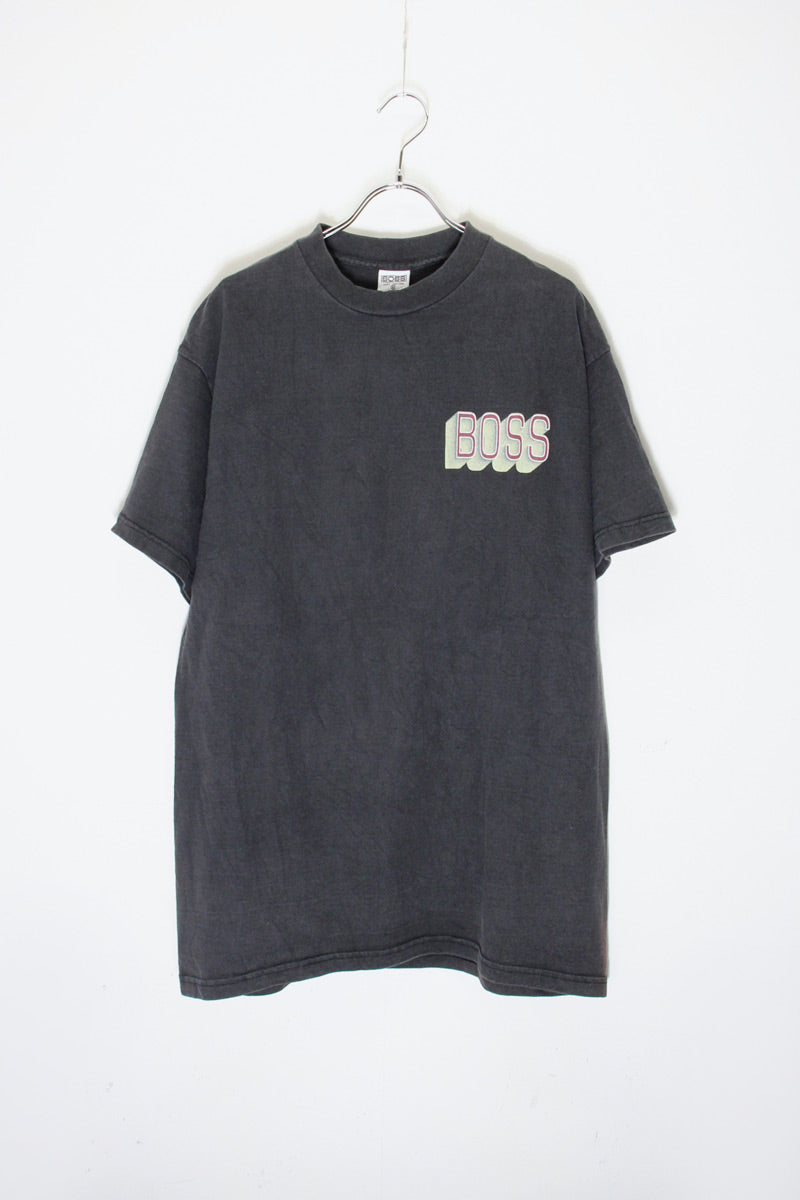 MADE IN USA 90'S S/S LOGO PRINT T-SHIRT / BLACK [SIZE: M USED]