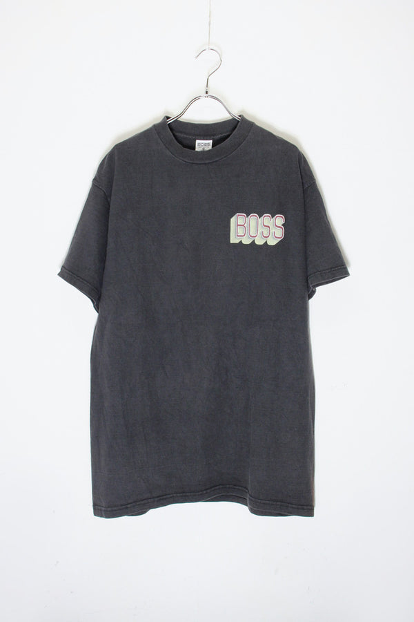 MADE IN USA 90'S S/S LOGO PRINT T-SHIRT / BLACK [SIZE: M USED]
