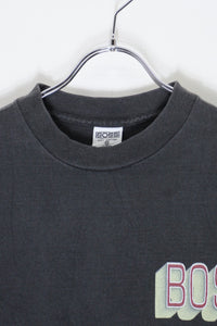 MADE IN USA 90'S S/S LOGO PRINT T-SHIRT / BLACK [SIZE: M USED]
