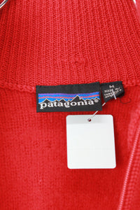 90'S HALF ZIP WOOL SWEATER / RED [SIZE: M USED]