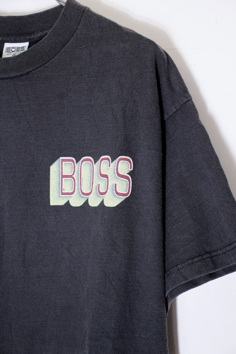 MADE IN USA 90'S S/S LOGO PRINT T-SHIRT / BLACK [SIZE: M USED]