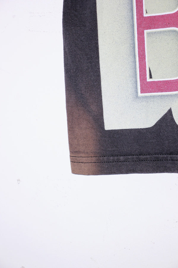 MADE IN USA 90'S S/S LOGO PRINT T-SHIRT / BLACK [SIZE: M USED]