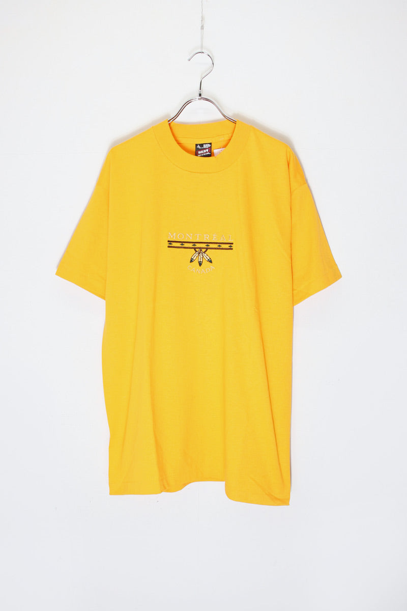 MADE IN USA 90'S MONTREAL T-SHIRT / YELLOW [SIZE: L USED]