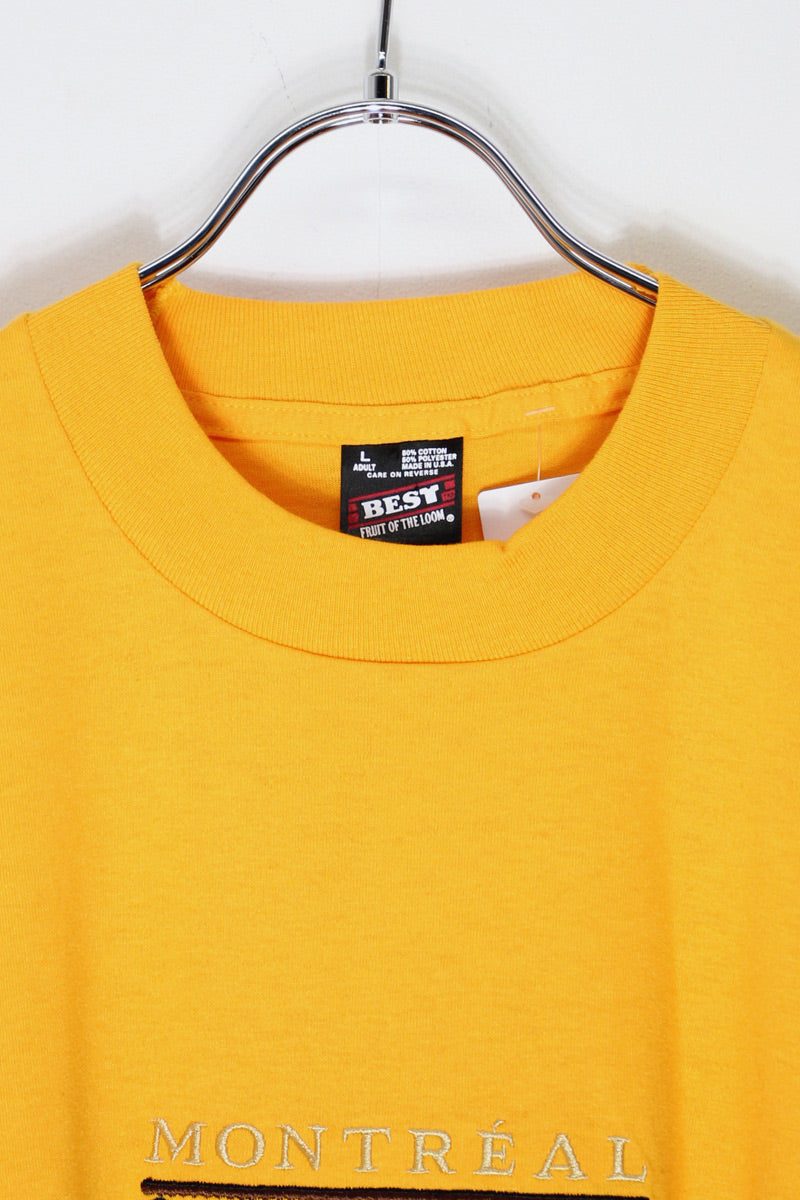 MADE IN USA 90'S MONTREAL T-SHIRT / YELLOW [SIZE: L USED]