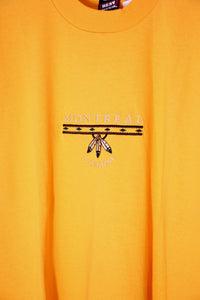 MADE IN USA 90'S MONTREAL T-SHIRT / YELLOW [SIZE: L USED]