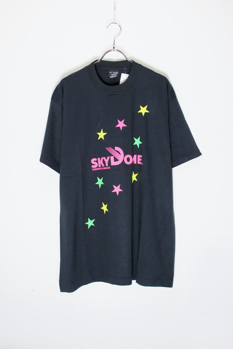 MADE IN CANADA 90s S/S SKY DOME T-SHIRT / BLACK/PINK [SIZE: XL USED]