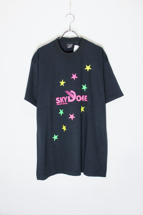 MADE IN CANADA 90s S/S SKY DOME T-SHIRT / BLACK/PINK [SIZE: XL USED]
