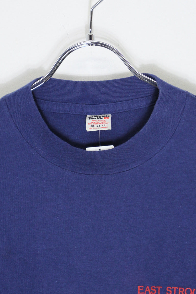 MADE IN USA 90'S S/S EAST STROUDSBURG UNIVERSITY T-SHIRT / NAVY [SIZE: XL USED]