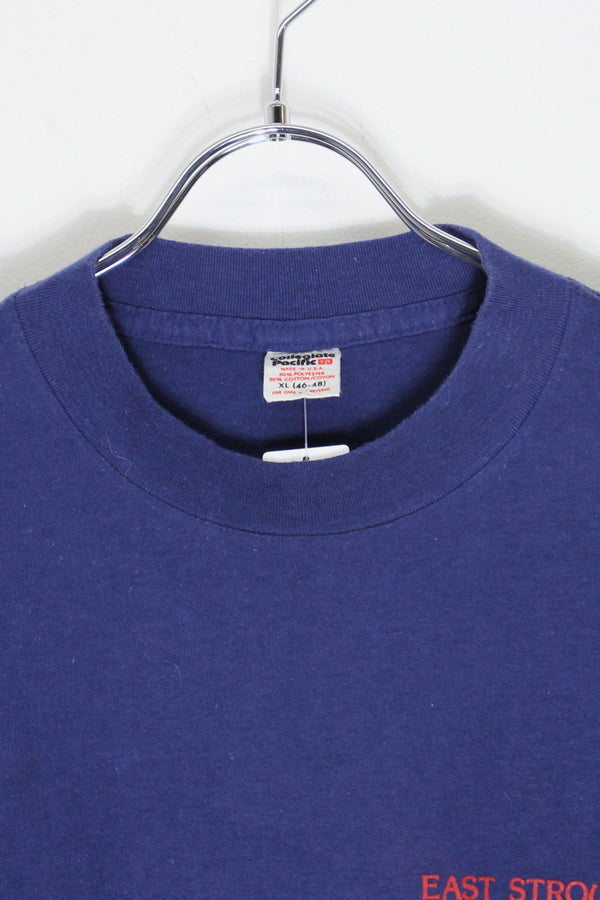 MADE IN USA 90'S S/S EAST STROUDSBURG UNIVERSITY T-SHIRT / NAVY [SIZE: XL USED]
