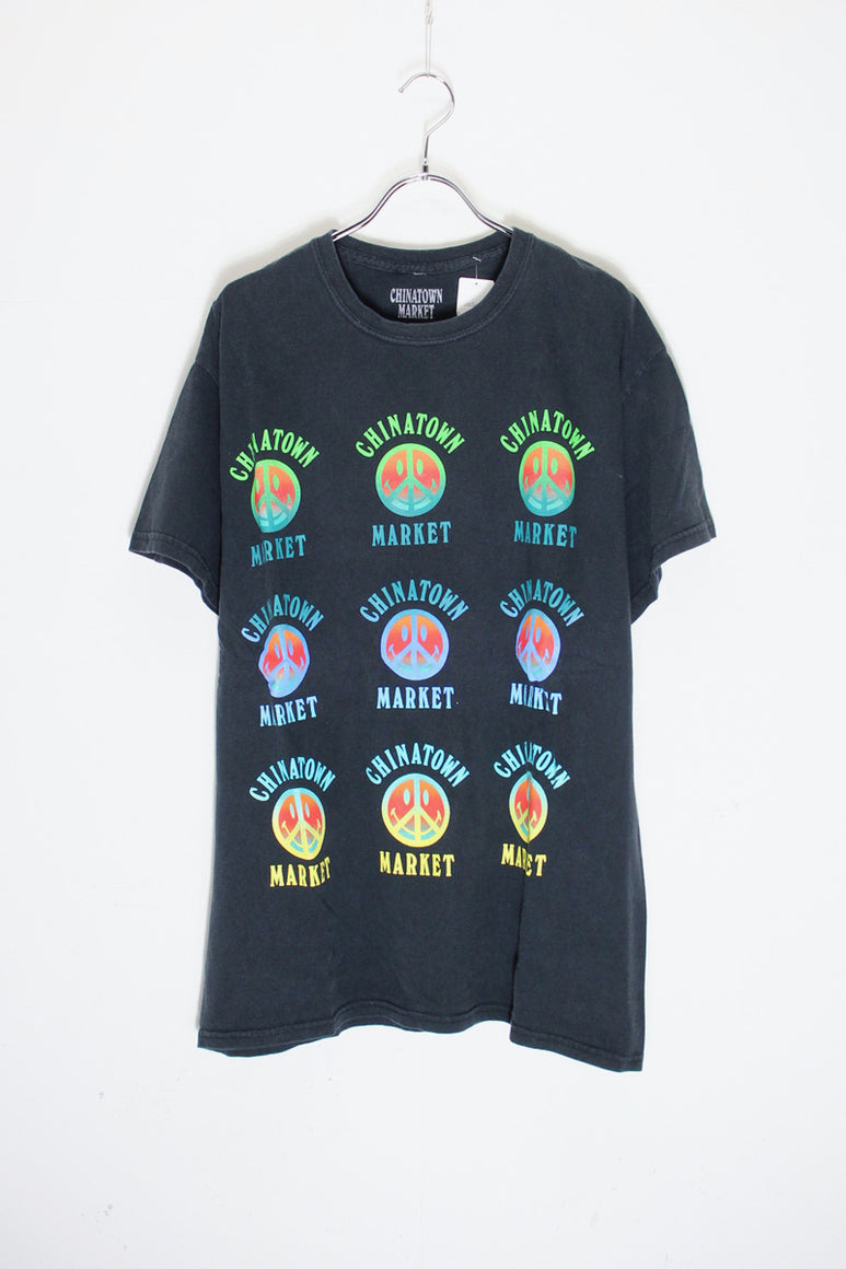 S/S LOGO PRINT T-SHIRT / BLACK [SIZE: L USED]
