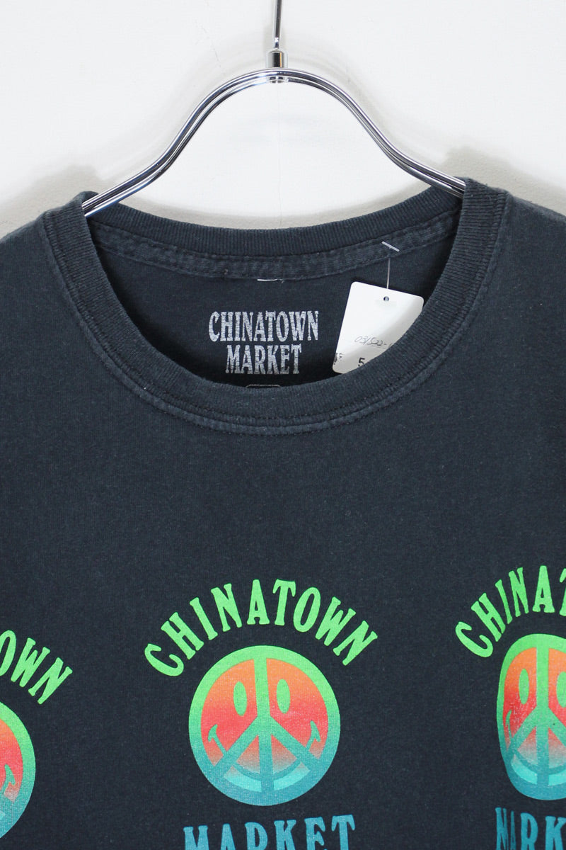S/S LOGO PRINT T-SHIRT / BLACK [SIZE: L USED]