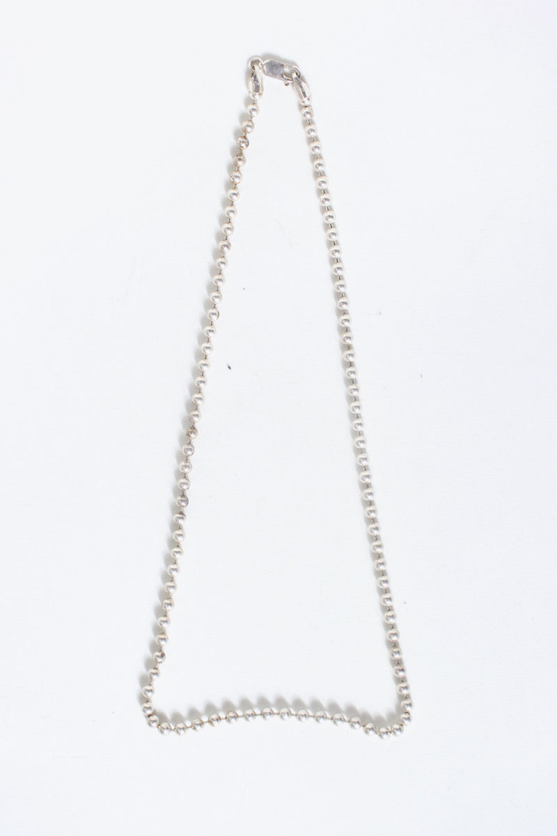 MADE IN ITALY 925 SILVER BALL CHAIN NECKLACE [ONE SIZE USED]