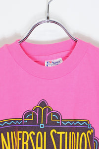 S/S UNIVERSAL STUDIOS HOLLYWOOD T-SHIRT / PINK [SIZE: L USED]