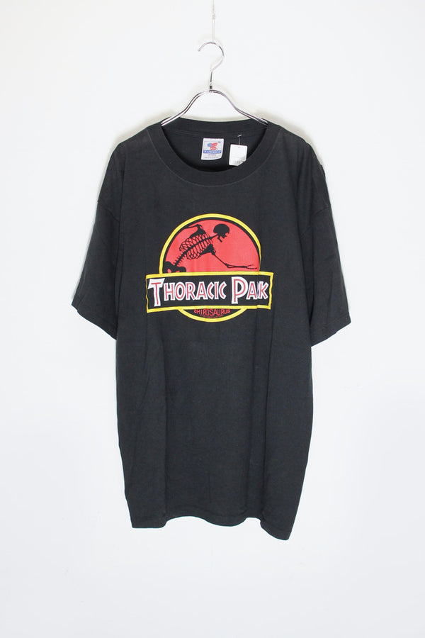90's S/S THORACIC PARK PRINT T-SHIRT / BLACK [SIZE: XL USED]