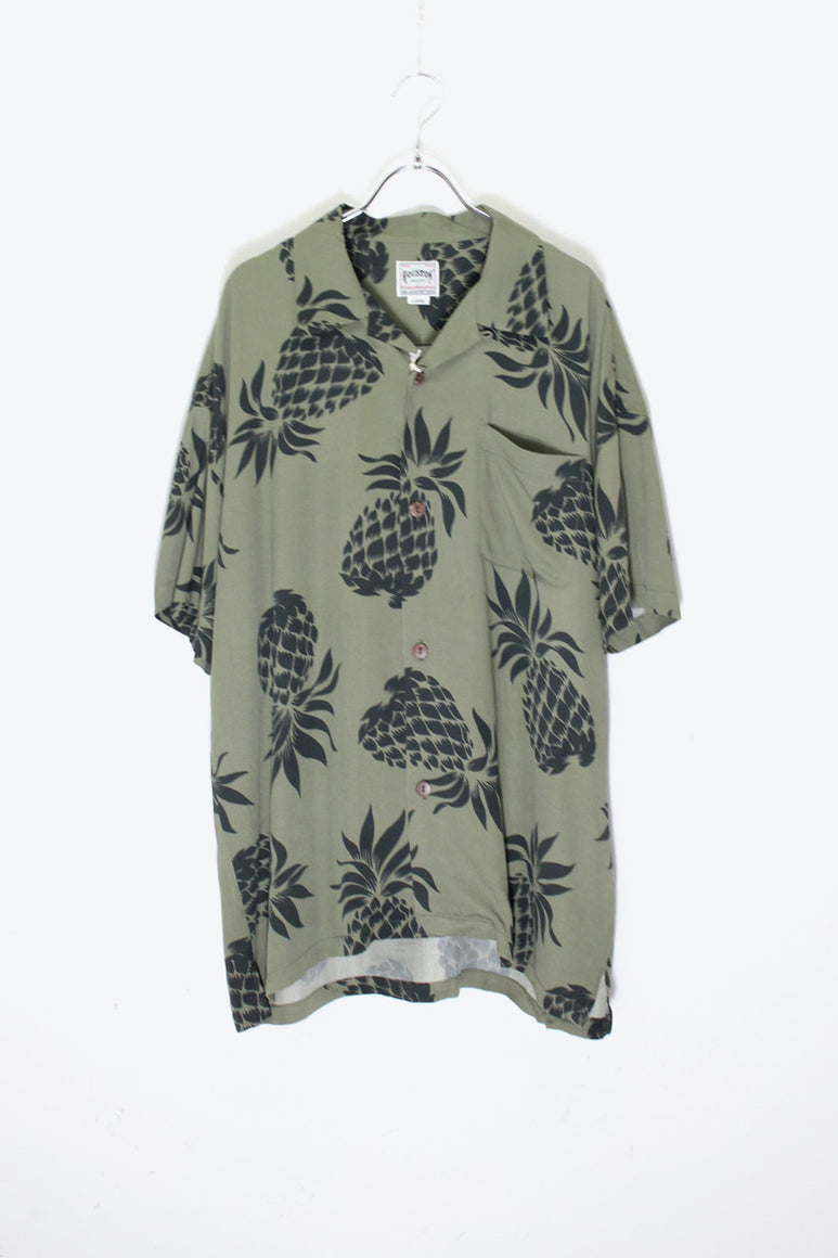 WIDE ALOHA SHIRT (PINEAPPLE) / OLIVE [NEW]