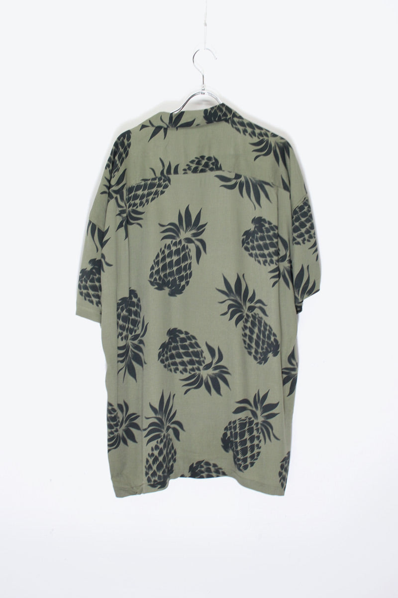 WIDE ALOHA SHIRT (PINEAPPLE) / OLIVE [NEW]