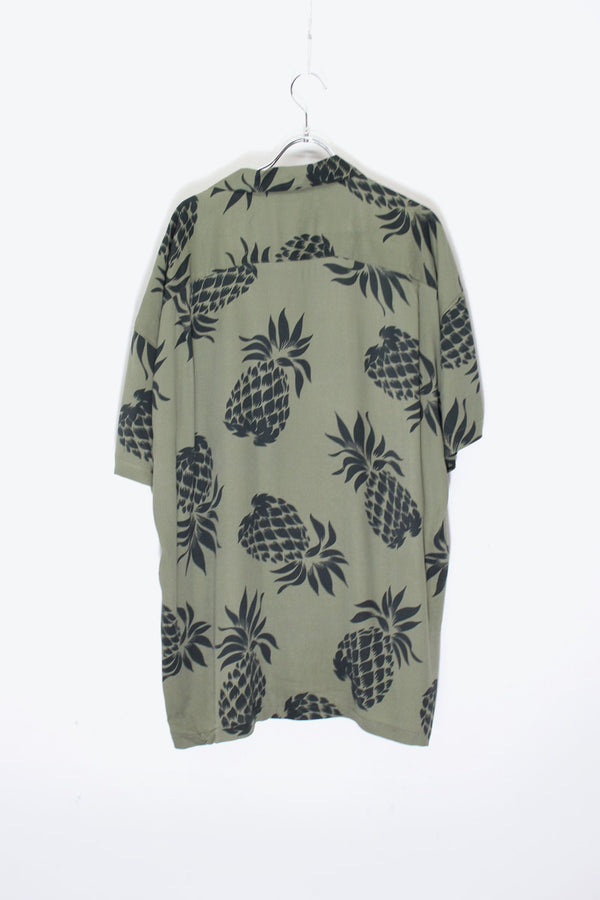 WIDE ALOHA SHIRT (PINEAPPLE) / OLIVE [NEW]