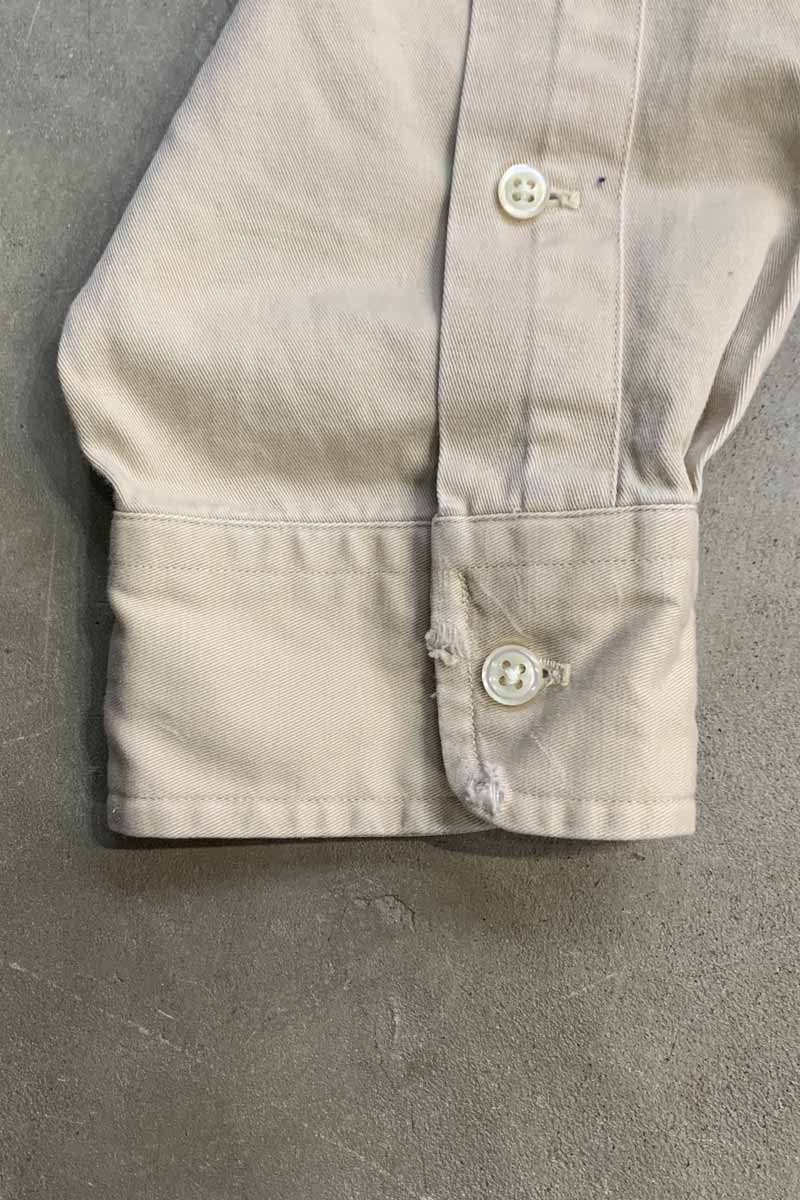 90'S L/S B.D COTTON BLAKE SHIRT / BEIGE [SIZE: L USED]