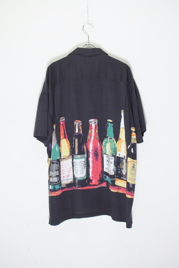 WIDE ALOHA SHIRT (BEER) / BLACK [NEW]
