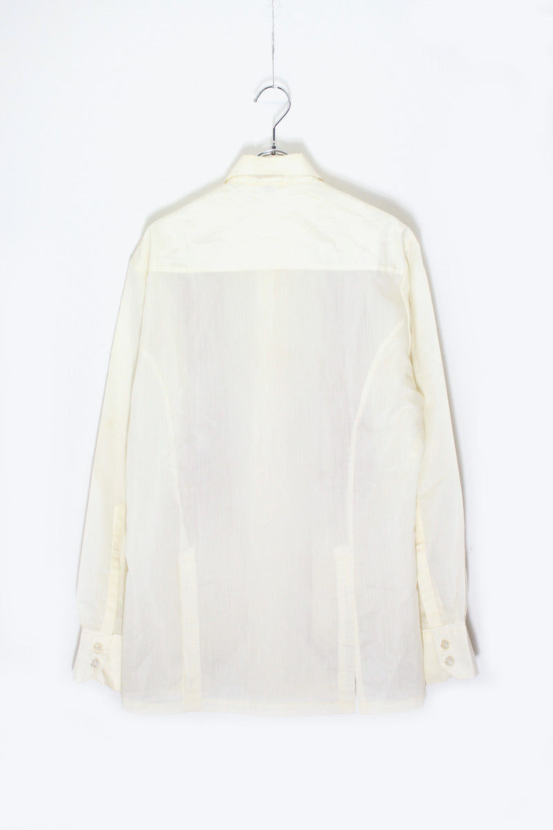 70'S L/S EMBROIDERY DESIGN SHIRT / IVORY [SIZE: S USED]