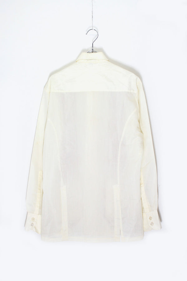 70'S L/S EMBROIDERY DESIGN SHIRT / IVORY [SIZE: S USED]
