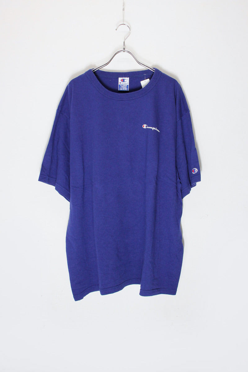 MADE IN USA 90'S S/S ONE POINT LOGO T-SHIRT / BLUE [SIZE: XL USED]