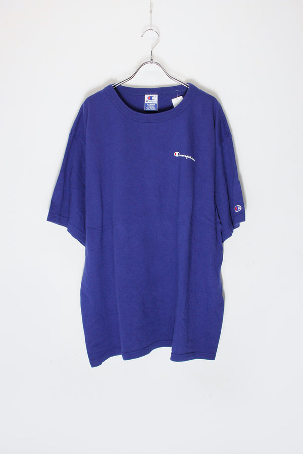 MADE IN USA 90'S S/S ONE POINT LOGO T-SHIRT / BLUE [SIZE: XL USED]