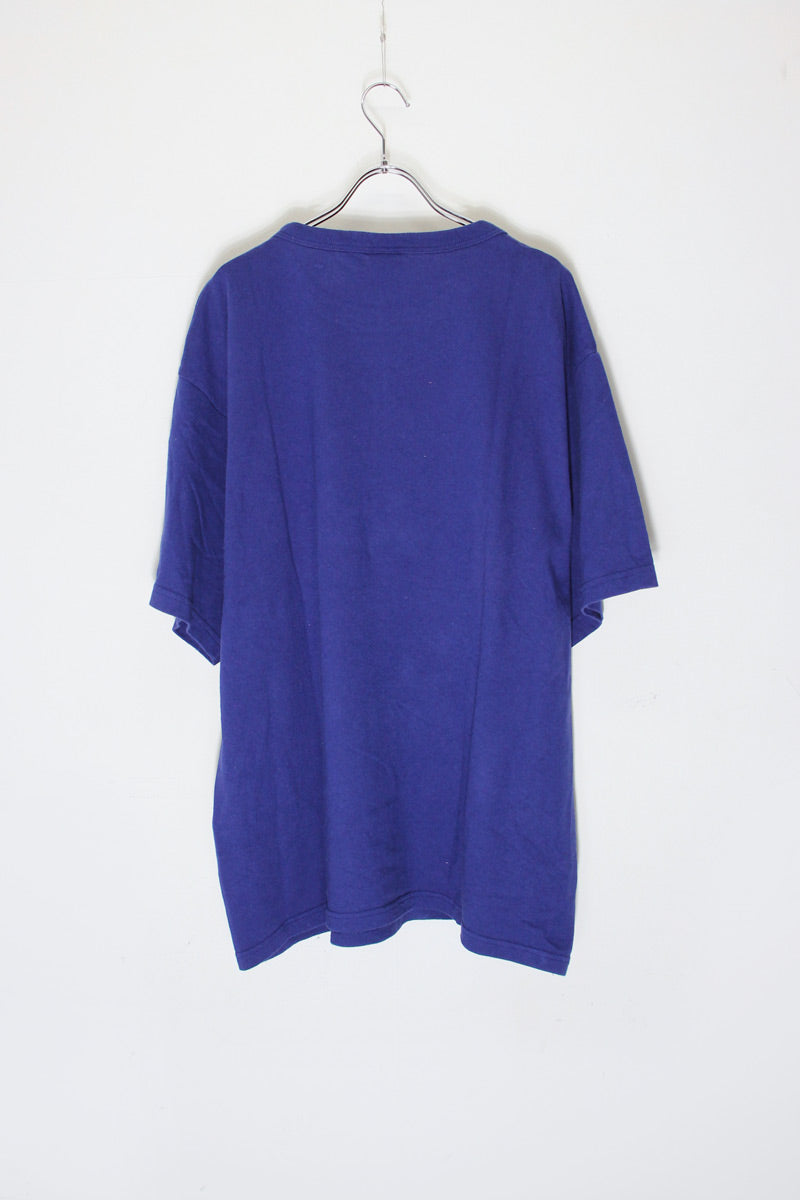 MADE IN USA 90'S S/S ONE POINT LOGO T-SHIRT / BLUE [SIZE: XL USED]