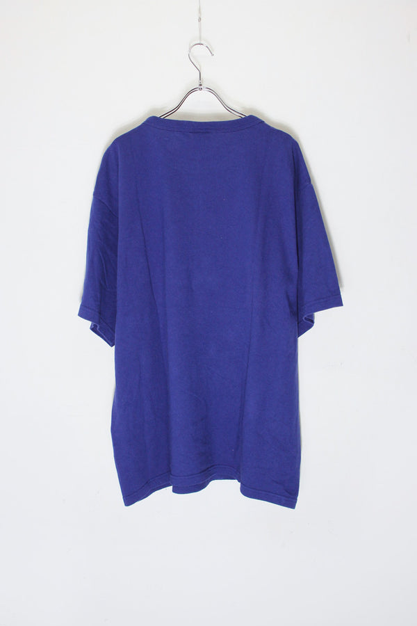 MADE IN USA 90'S S/S ONE POINT LOGO T-SHIRT / BLUE [SIZE: XL USED]